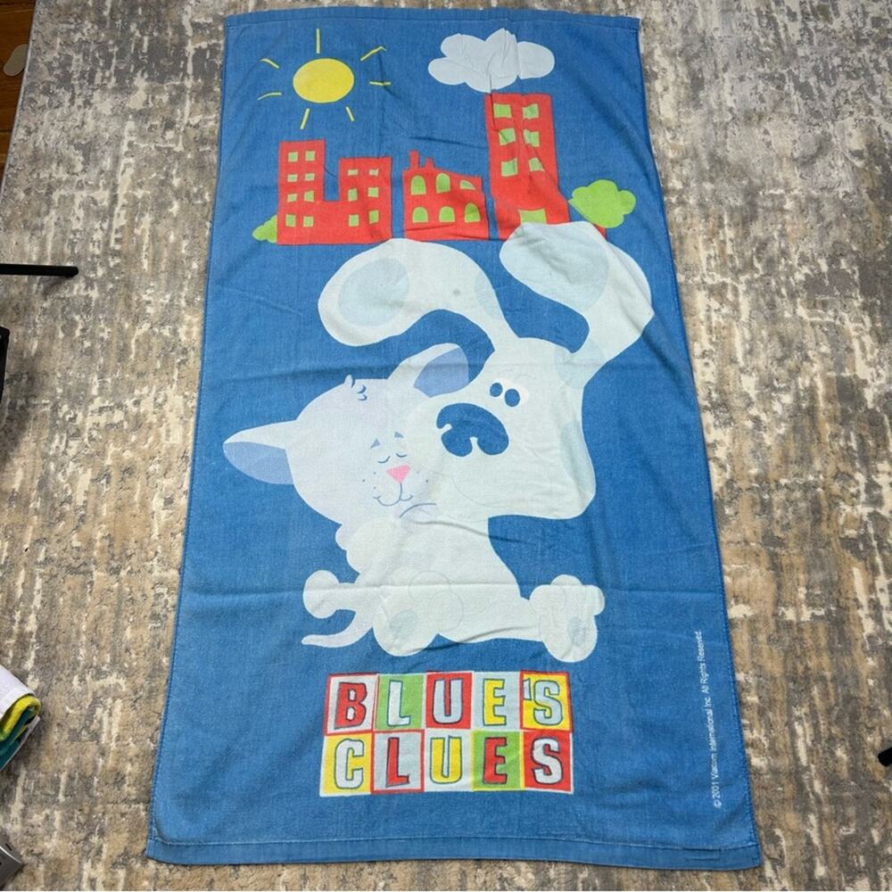 Y2K Vintage 2001 Blues Clues Periwinkle Beach Towel